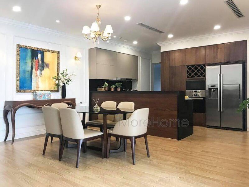 Thi công bàn ghế ăn hiện đại cao cấp tại chung cư Vinhomes Gardenia Mỹ Đình Hà Nội