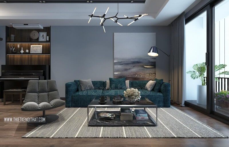 Nội thất hiện đại mang đến diện mạo vô cùng đẹp mắt cho phòng khách căn chung cư